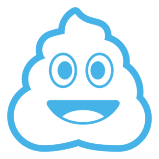 Pile Of Poo Emoji Decal (Baby Blue)